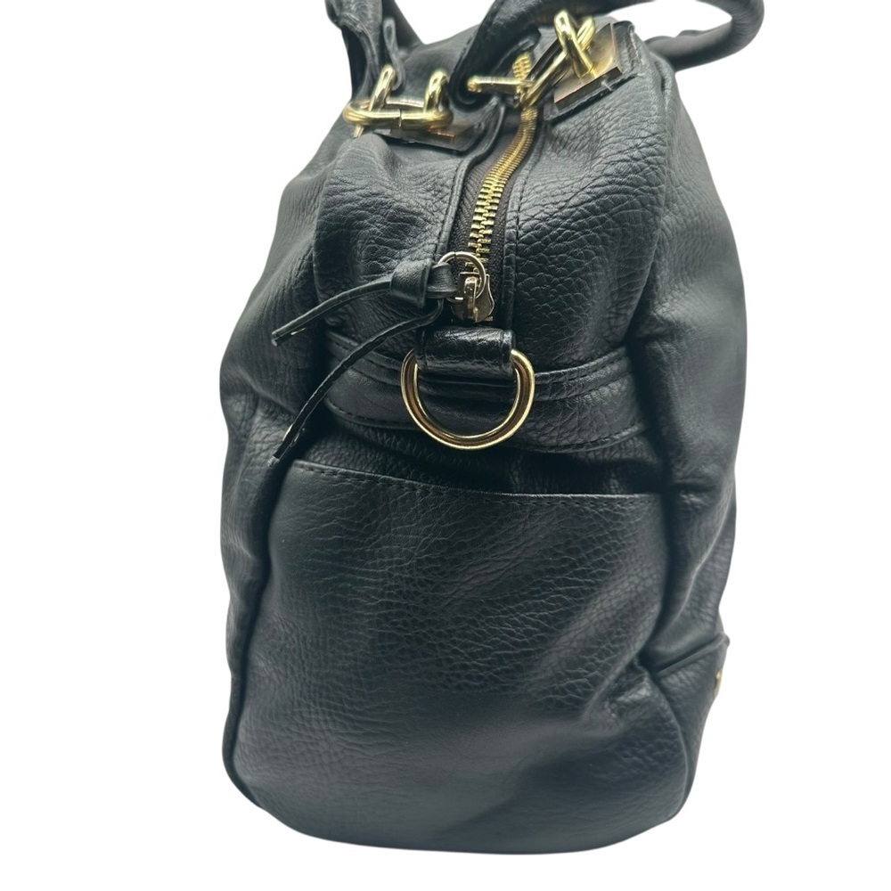 Olivia + Joy Black Faux Leather Satchel Handbag, Polyurethane, Medium - Picture 6 of 17